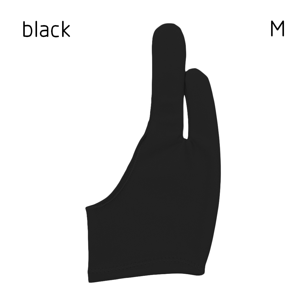 모든 그래픽에 대한 아티스트 그리기 장갑 그리기 태블릿 블랙 2 손가락 오염 방지, 오른손 및 왼손 모두 블랙 무료 크기